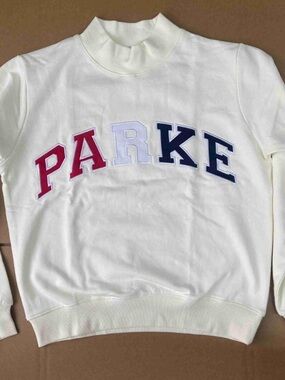 PARKER White Mock-Neck Pullover Sweatshirt